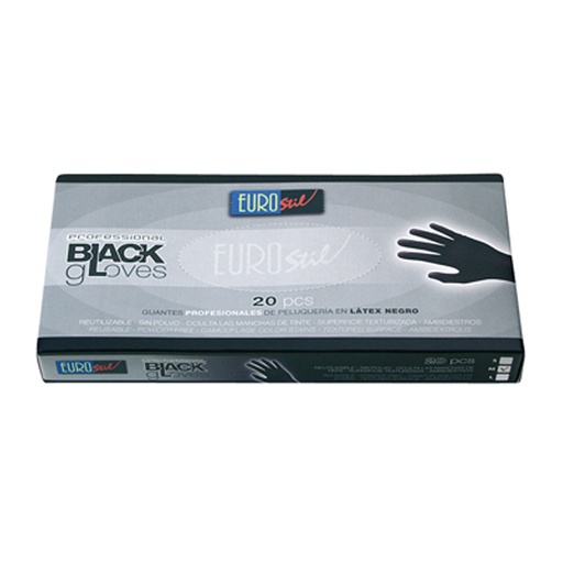 [02833] CAJA 20 GUANTES LATEX NEG.TEXTURIZADOS T/MEDIA