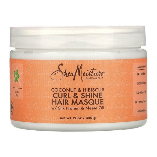 [764302291084] Shea Moisture COCONUT & HIBISCUS CURL & SHINE HAIR MASQUE 340g. 