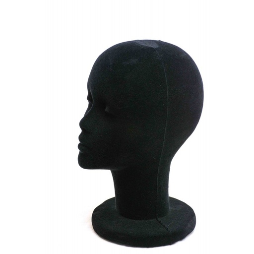 [MANIQUINEGROHOM] Cabeza Terciopelo Negra Hombre